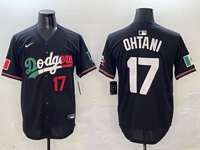 Men Los Angeles Dodgers 17 Ohtani Black Mexico Nike 2025 MLB Jersey style 14